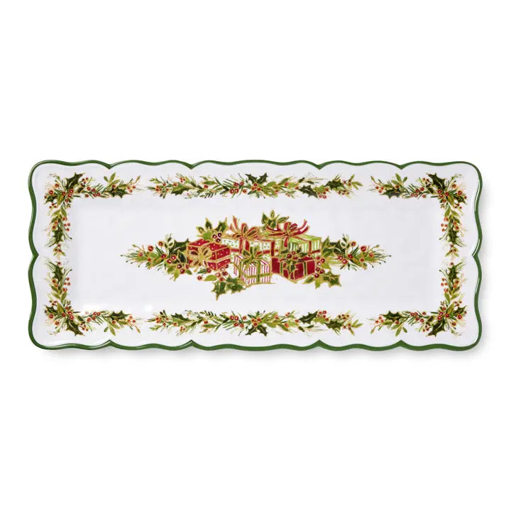 Certified International Holly Tree Rectangular Platter 19in X 8in