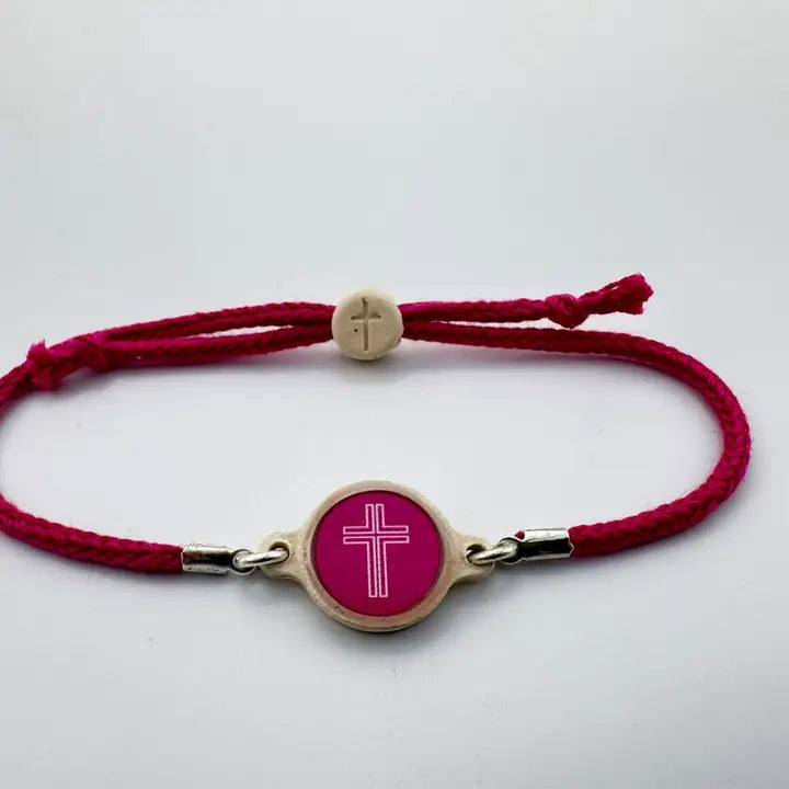 Versible Tap To Pray™ - Survivor Series Handmade Bracelets-Dragonfruit + Cross