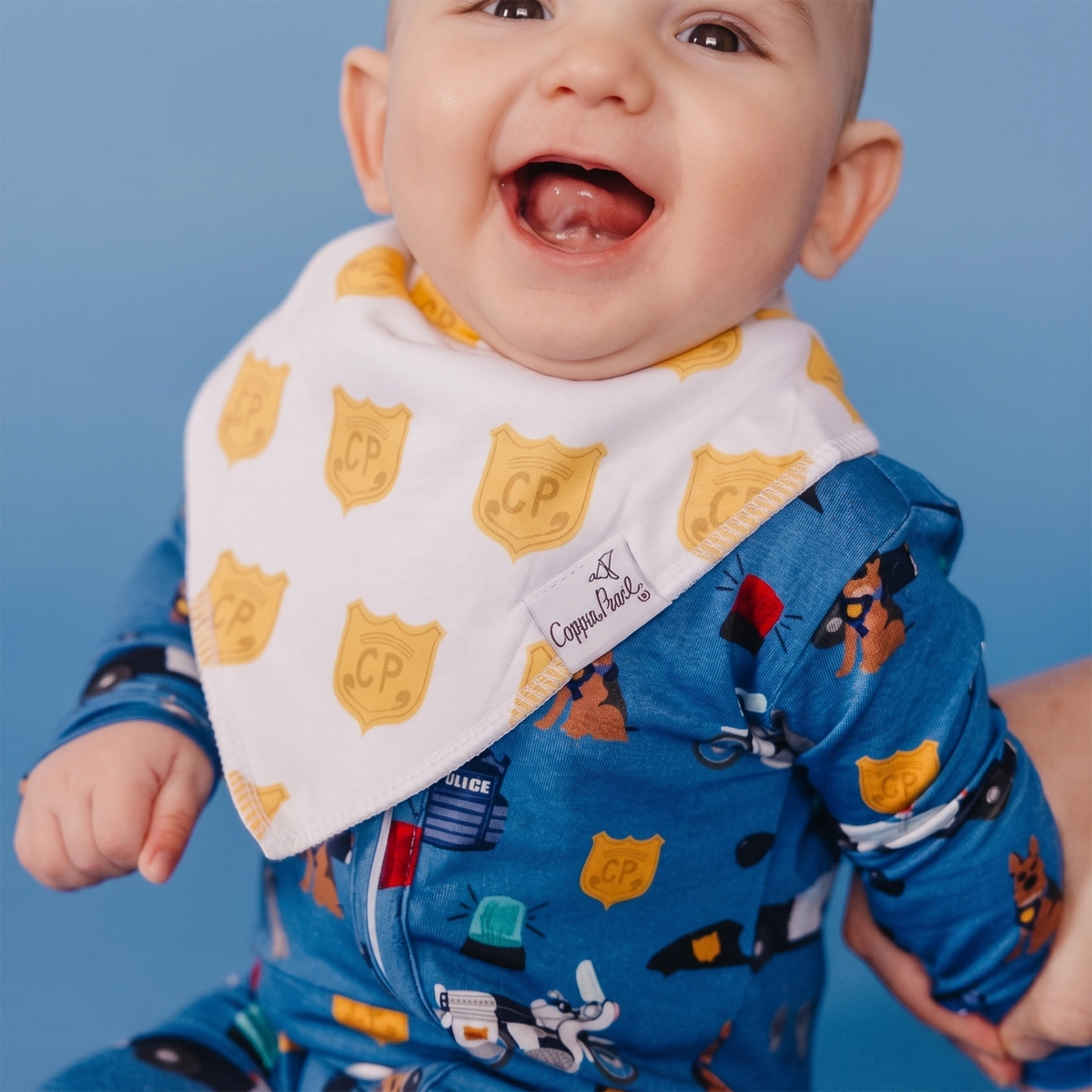 Copper Pearl 4 Pack Baby Bandana Bibs - Police Officer