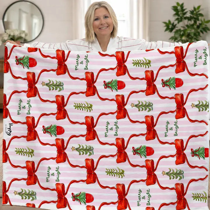 Happy By Rachel Merry and Bright Fleece Blanket