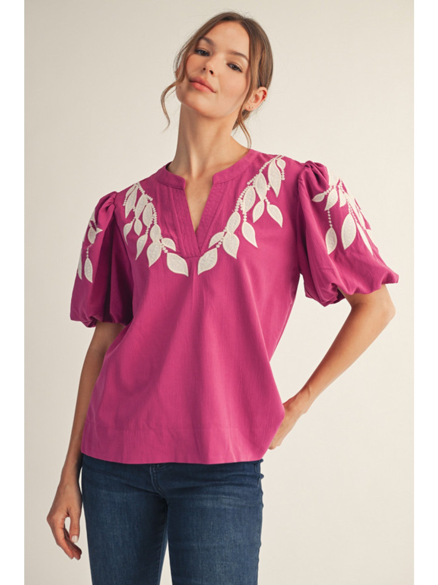 Jodifl Solid Top with Split Neck