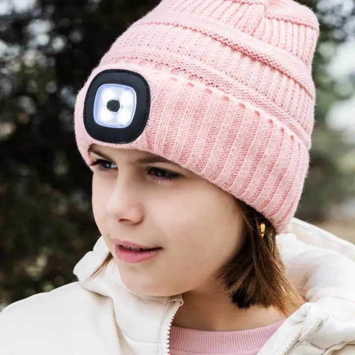 Night Scope Kid's Dakota Rechargeable Led Beanie-Pink