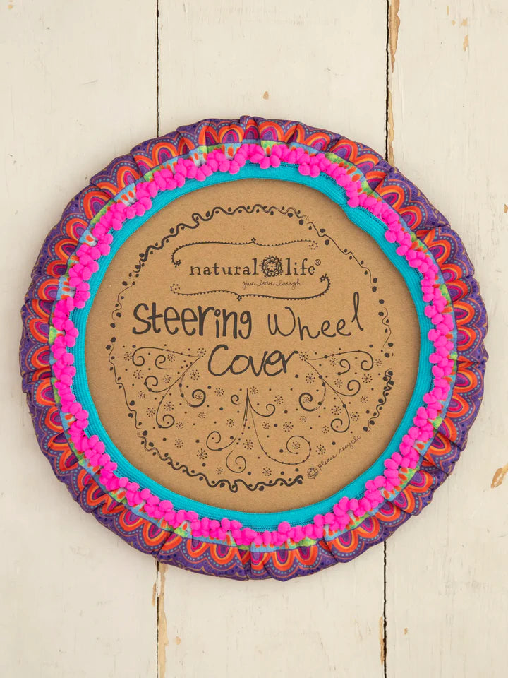 Natural Life Steering Wheel Cover, 15" - Rainbow