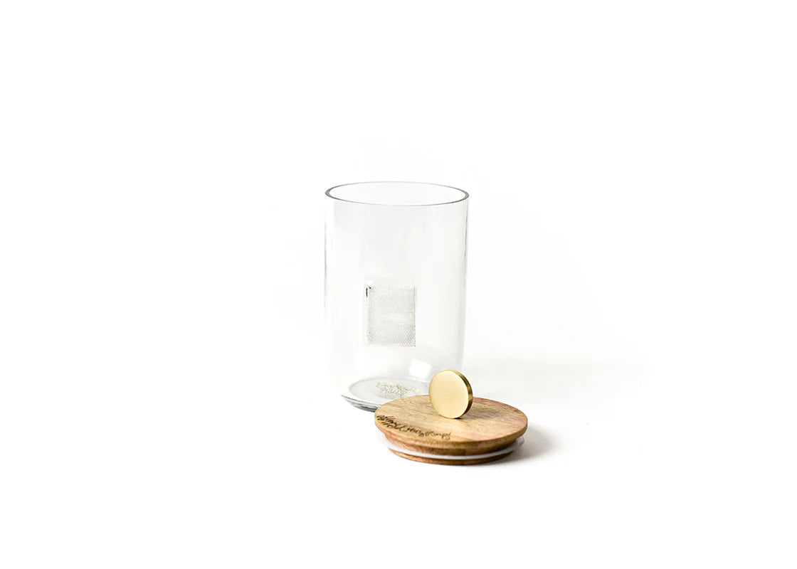 HAPPY EVERYTHING! SMALL MINI WOODEN LID GLASS JAR (SMALL)
