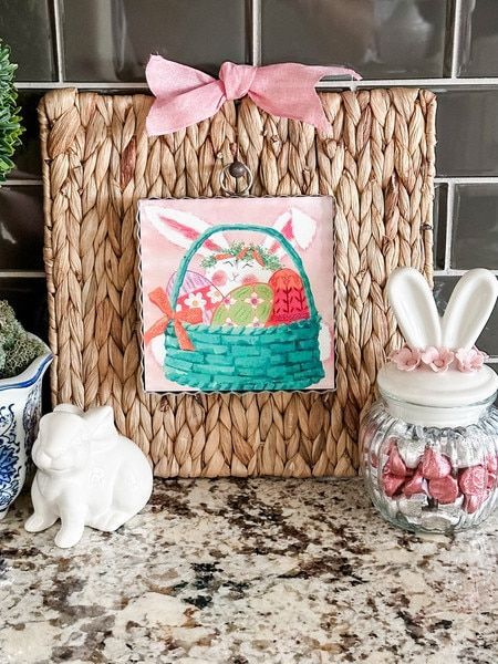 The Round Top Collection Bunny in Basket Print
