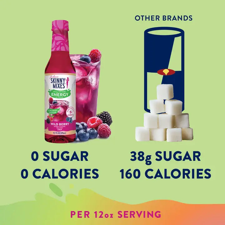 Jordan's Skinny Mixes Sugar Free Wild Berry Energy Syrup