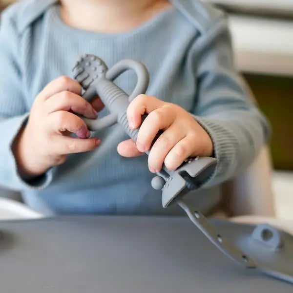 Busy Baby Teether & Training Spoon-Pewter