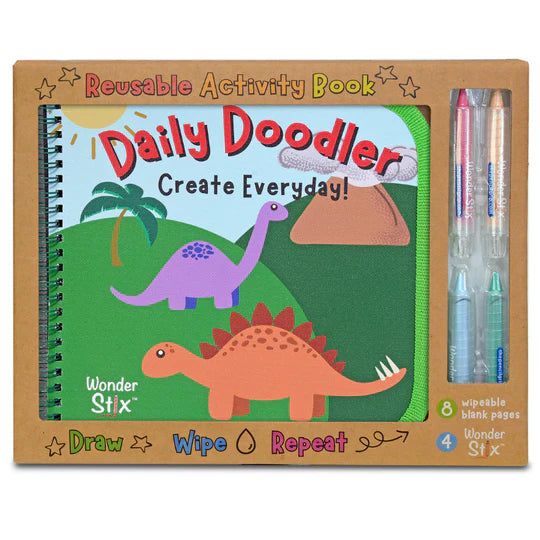 Daily Doodler Reusable Activity Book- Includes 4 Wonder Stix