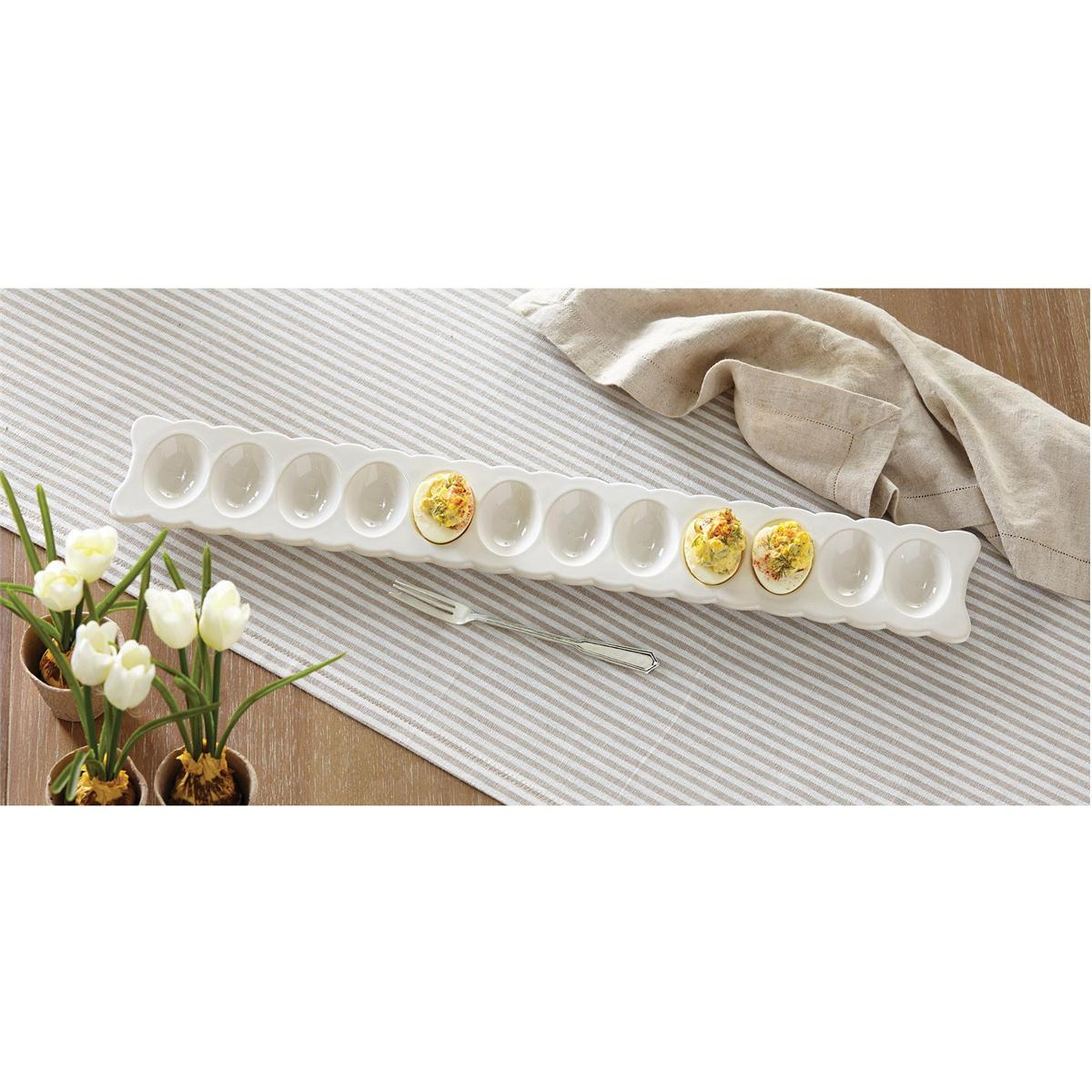 MUD PIE DEVILED EGG TRAY & FORK SET