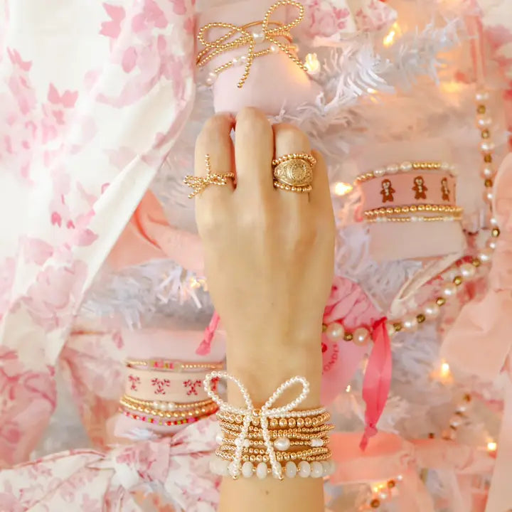 Beaded Blondes Pearl Bow Bracelet