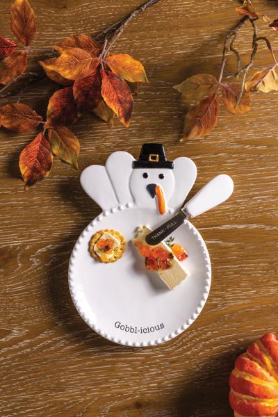 MUD PIE TURKEY PLATE AND SPREADER SET