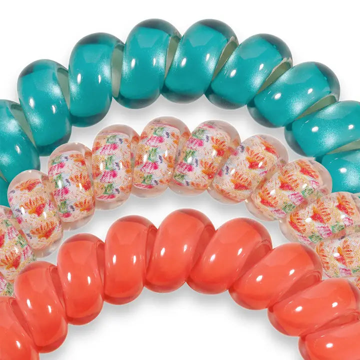 Teleties Spiral Hair Coils | Large | Coral Craze Hair Ties