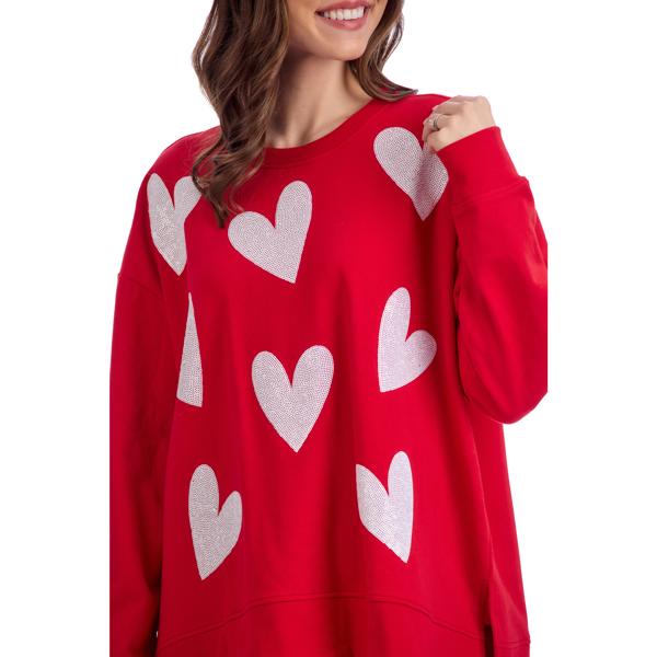 MUD PIE VALENTINE SPARKLE SWEATSHIRT-RED
