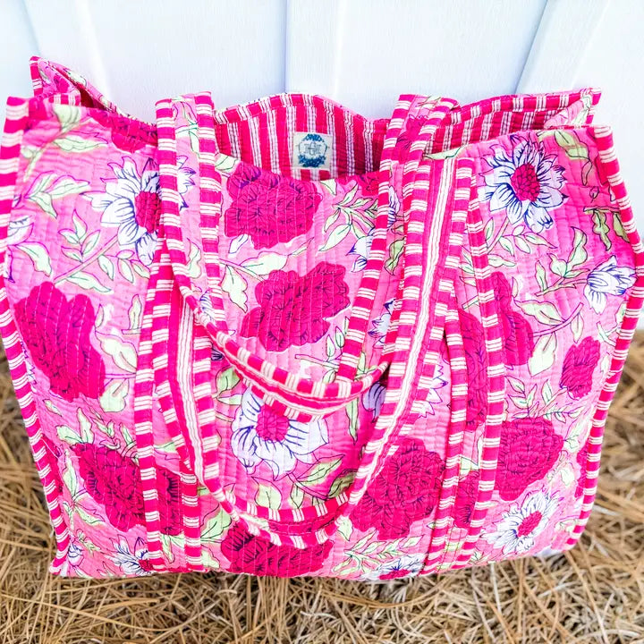 Heart Of Grace Carnation Lily | Regular Quilted Tote Bag