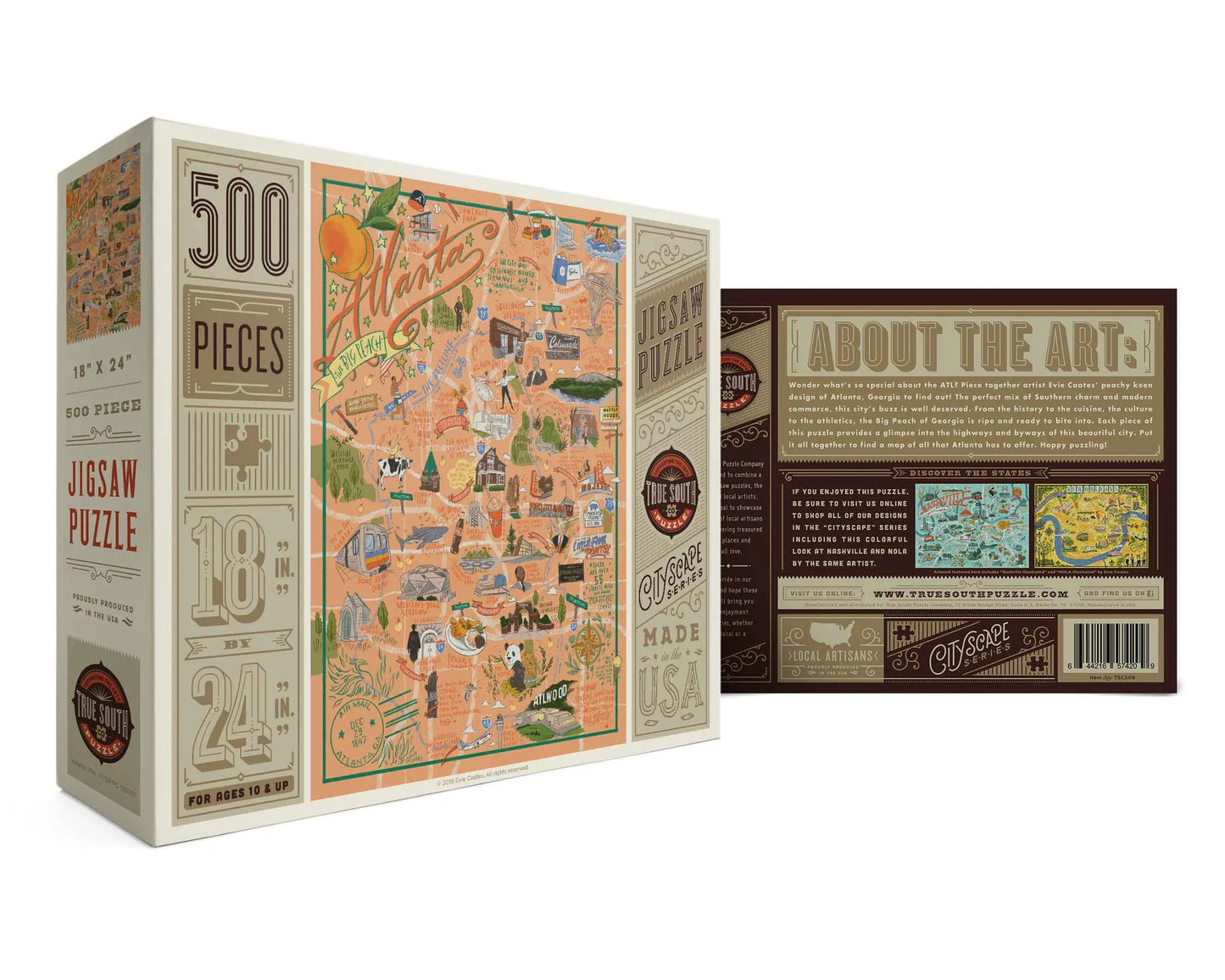 True South Puzzle Atlanta Illustrated