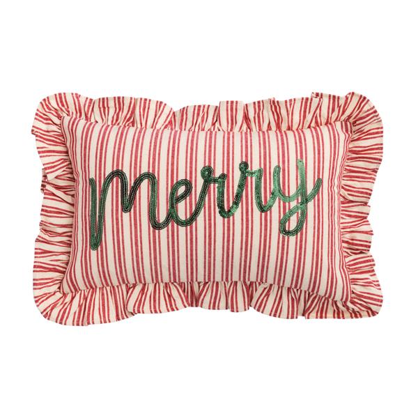MUD PIE MERRY CHRISTMAS SEQUIN PILLOW