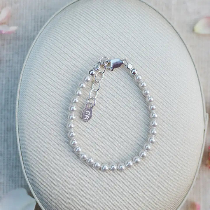 Cherished Moments Sterling Silver Baby's 1st Pearls Bracelet Keepsake Gift