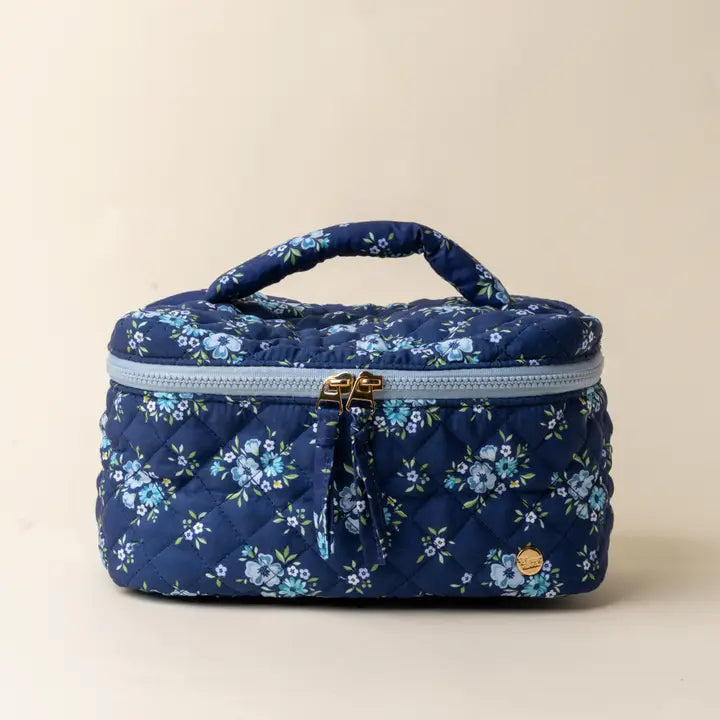 The Darling Effect Glam & Go Quilted Cosmetic Bag-Endless Daydream Navy