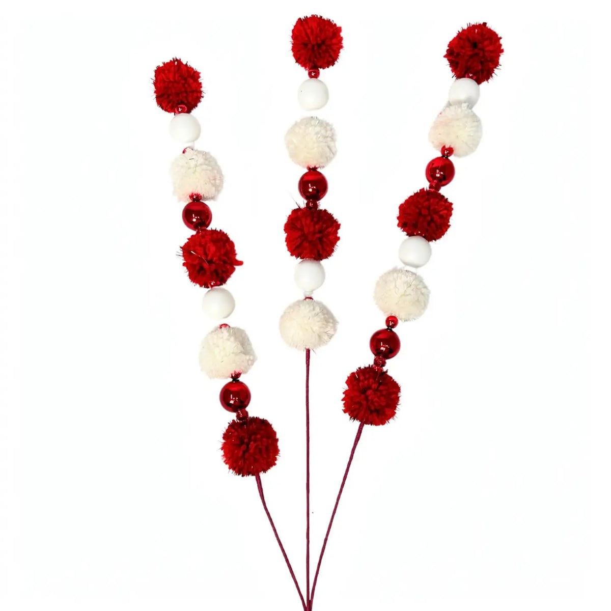 David Christopher's Pom Pom Vp Ball Spray X 3 Red/White 28"