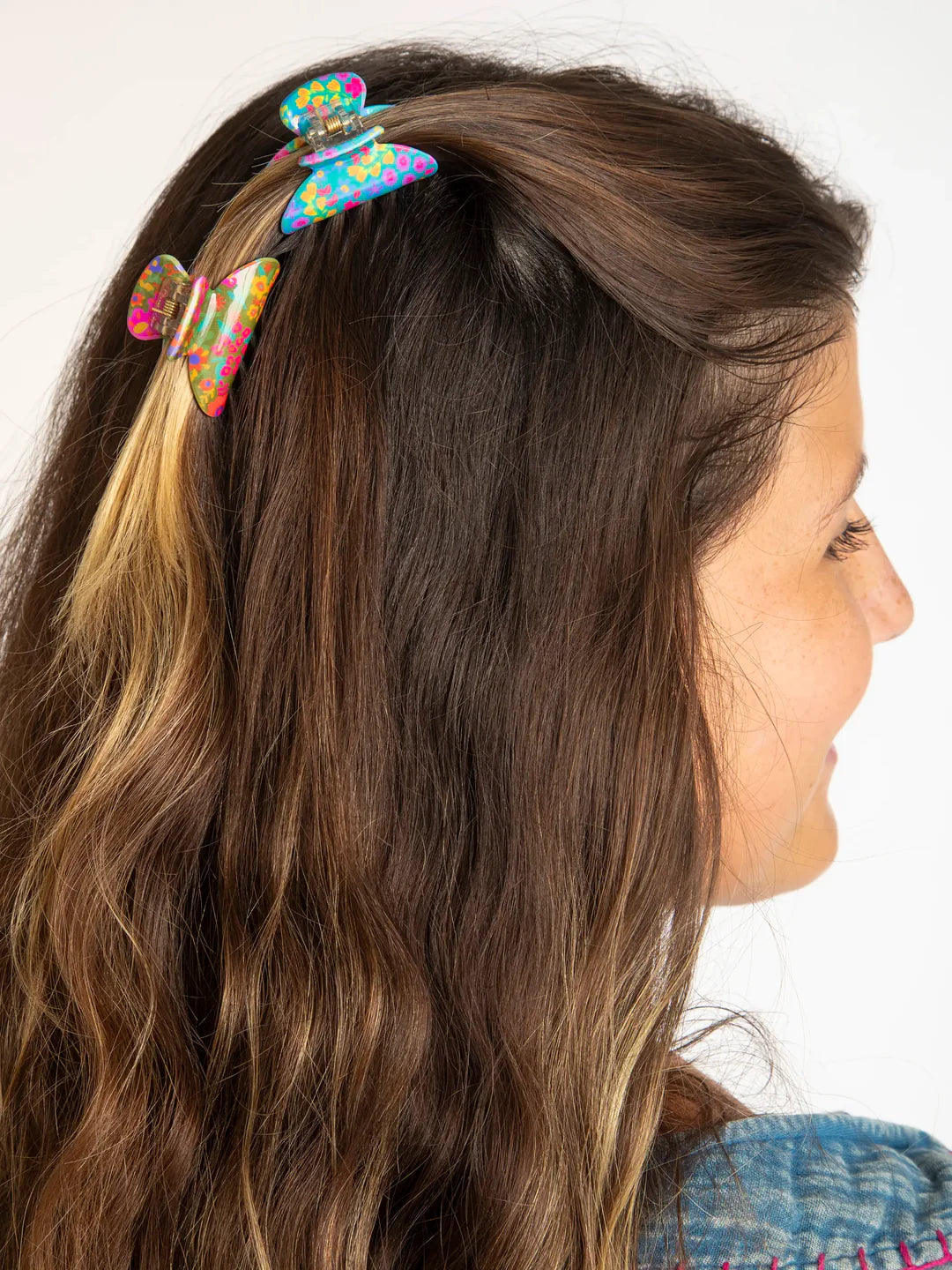 Natural Life Floral Claw Clips, Set of 3