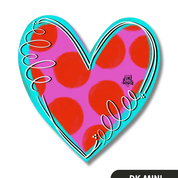 DK Designs Teal Heart Mini