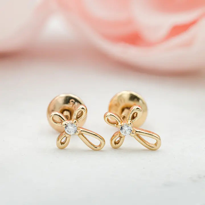 Cherished Moments 14K Gold-Plated Cross Earrings For Baptism or Communion Gift