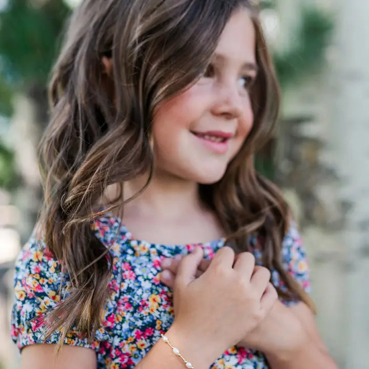 Cherished Moments Little Girls14K Gold-Plated Pearl Baby Bracelet For Kids