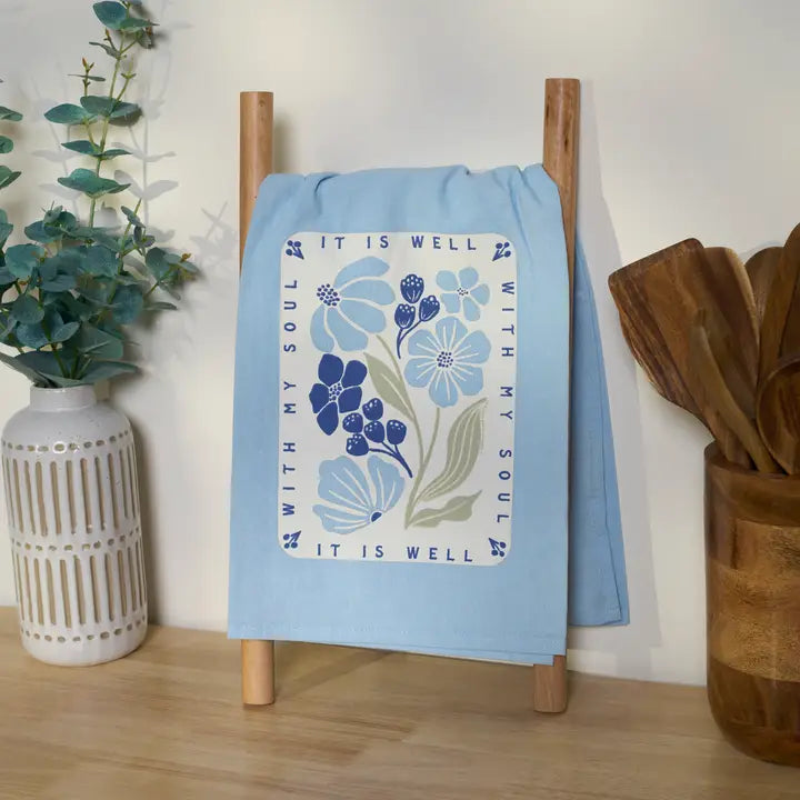 Primitives by Kathy It Is Well with My Soul Kitchen Towel