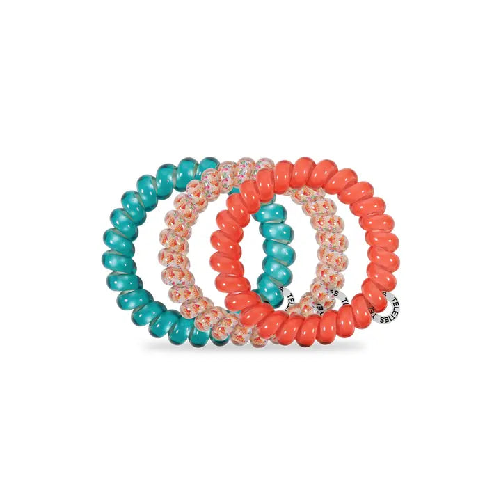 Teleties Spiral Hair Coils | Large | Coral Craze Hair Ties