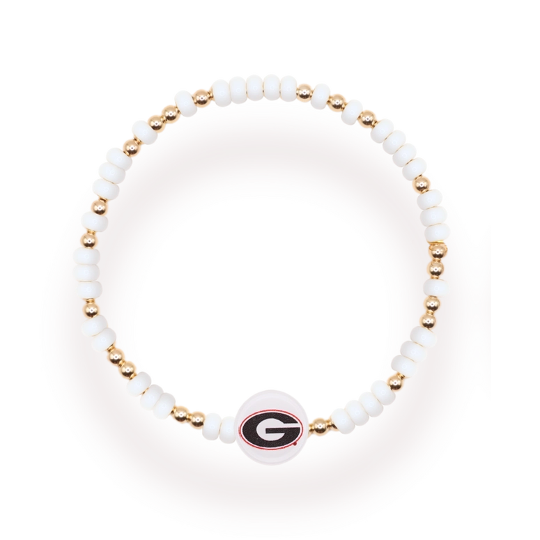 Beaded Blondes Georgia/Bulldogs Logo Bracelet