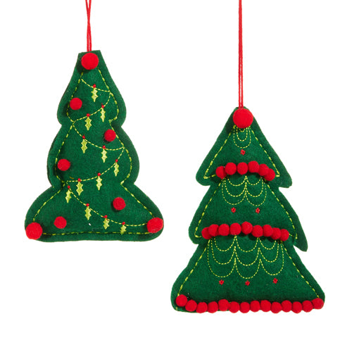 RAZ Imports 6.75" CHRISTMAS TREE FELT ORNAMENTS