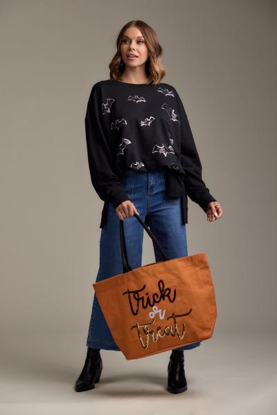MUD PIE HALLOWEEN SPARKLE SWEATSHIRT