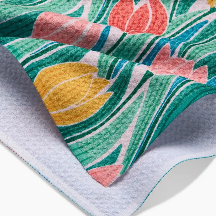 Geometry Tranquil Tulips Tea Towel