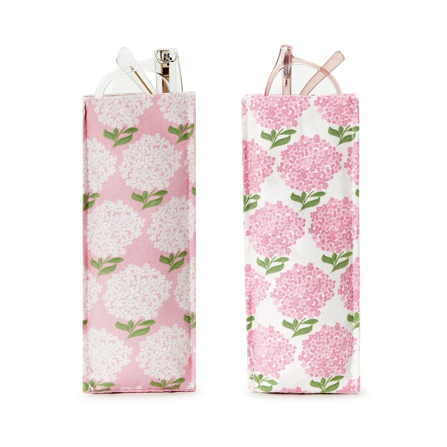 TWO'S COMPANY PINK HYDRANGEA PRINT STANDING EYEGLASS / ACCESSORY HOLDER