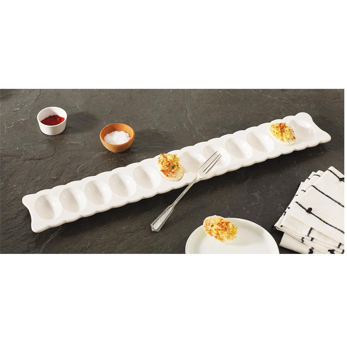 MUD PIE DEVILED EGG TRAY & FORK SET