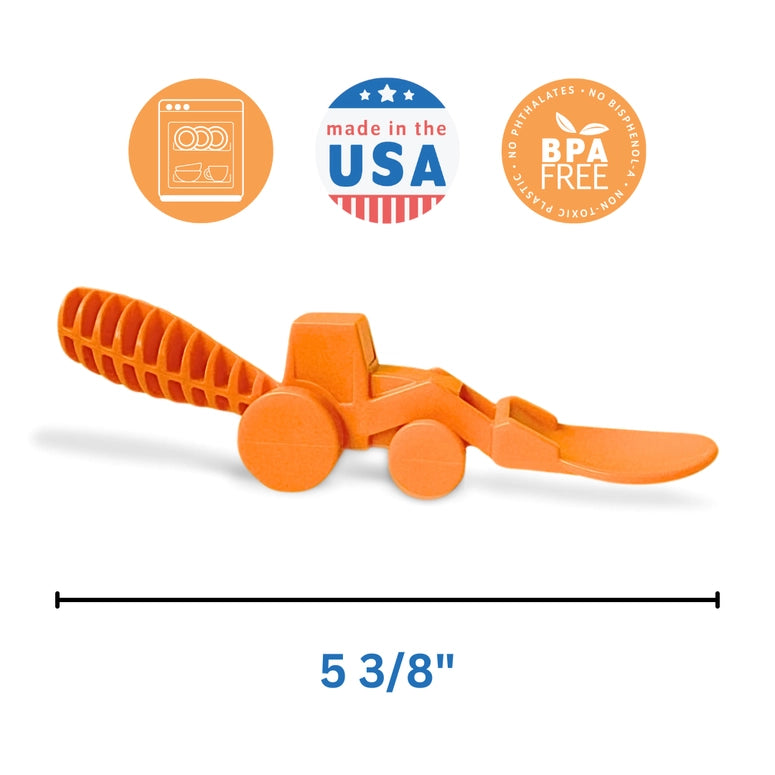 Constructive Eating Set of 2 Tractor Utensils-Orange