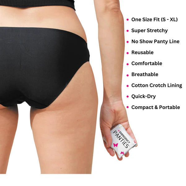 Panty Fresh 3in1 Kit - Black Bikini One Size Fits Small - XLarge