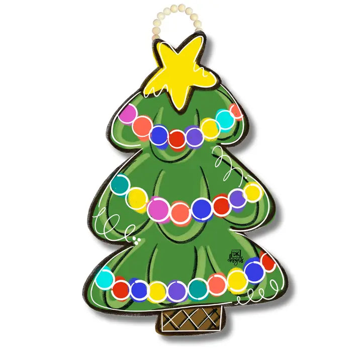 DK Designs Colorful Christmas Tree Door Hanger