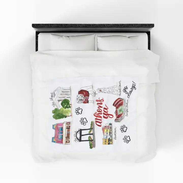 Athens Collegiate Velveteen Blanket