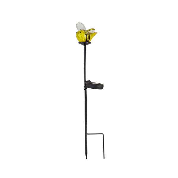 MUD PIE BEE GLASS LIGHT-UP GARDEN STAKE