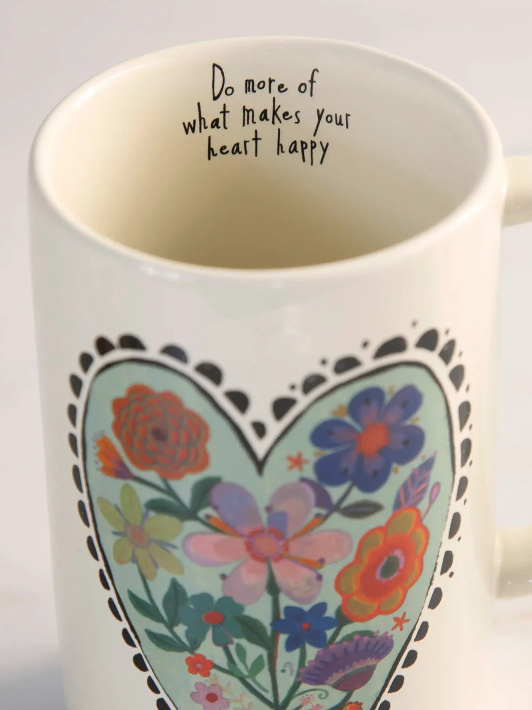 Natural Life Latte Mug-Heart Happy