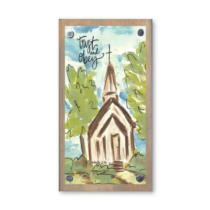 Baxter & Me Trust & Obey Driftwood Happy Block