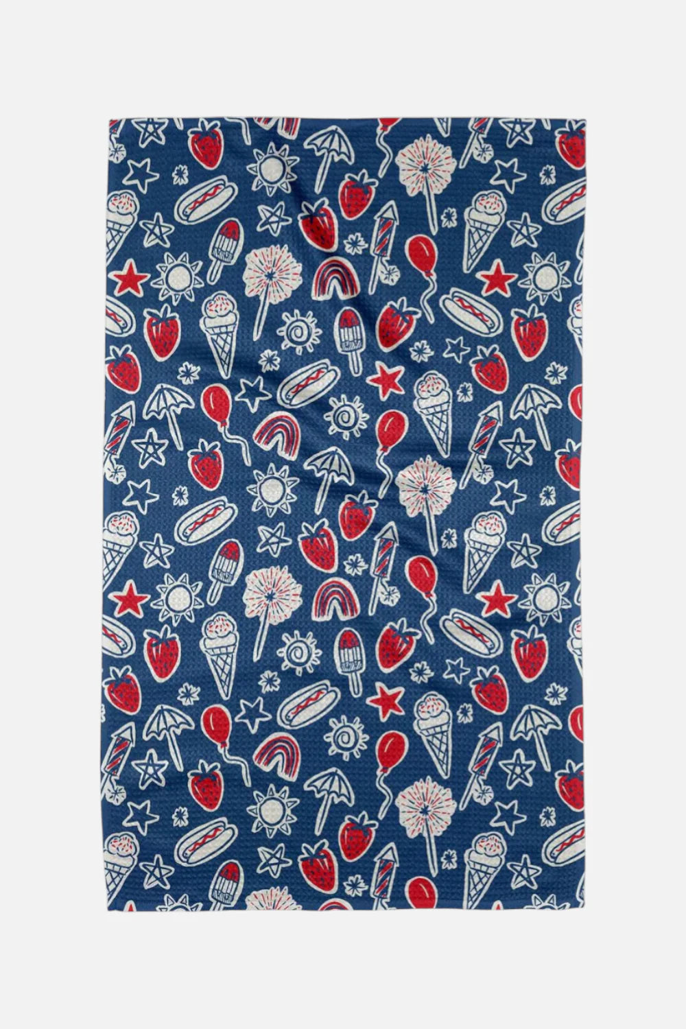 Geometry Summer Fun Blue Tea Towel