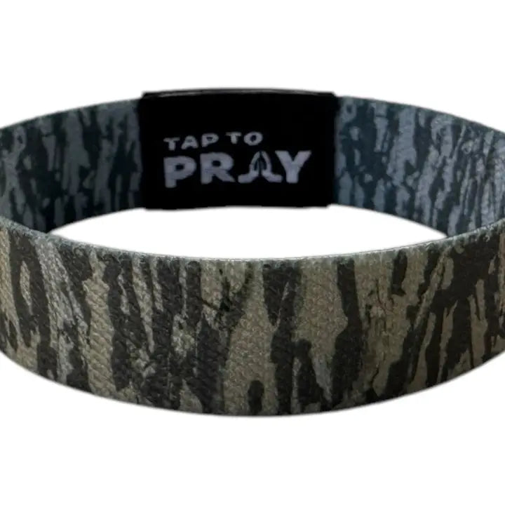 Versible Tap To Pray™ Wristbands - Tree Bark Camo Brown & Grey