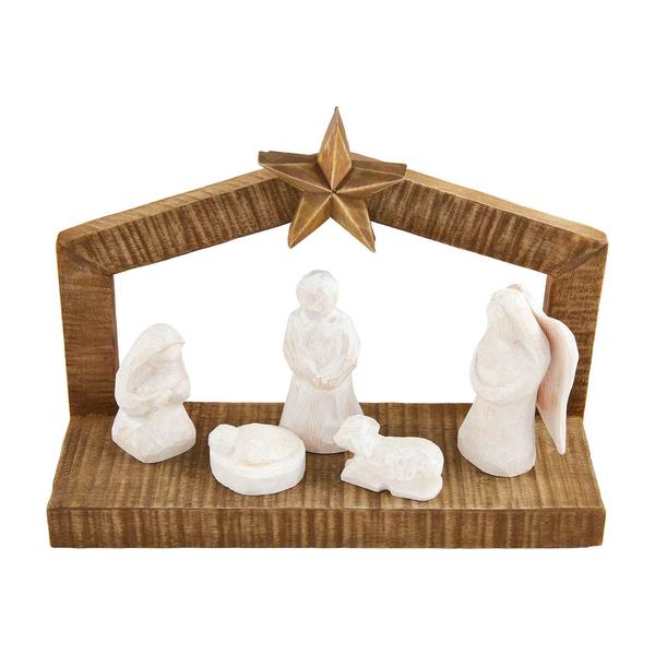 MUD PIE WHITE CHRISTMAS WOOD NATIVITY