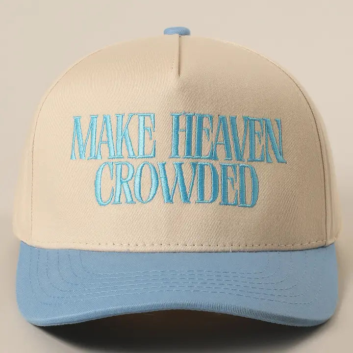 Make Heaven Crowded Embroidery Baseball Cap-Sky Blue