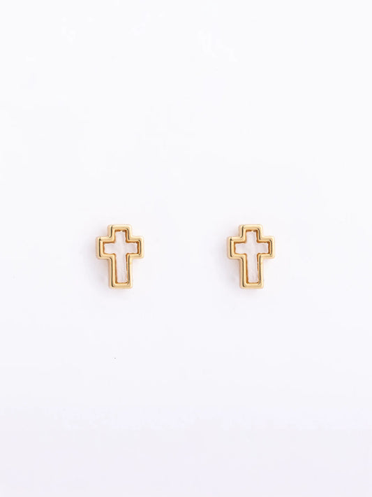 MICHELLE MCDOWELL Luna Cross Stud Earrings