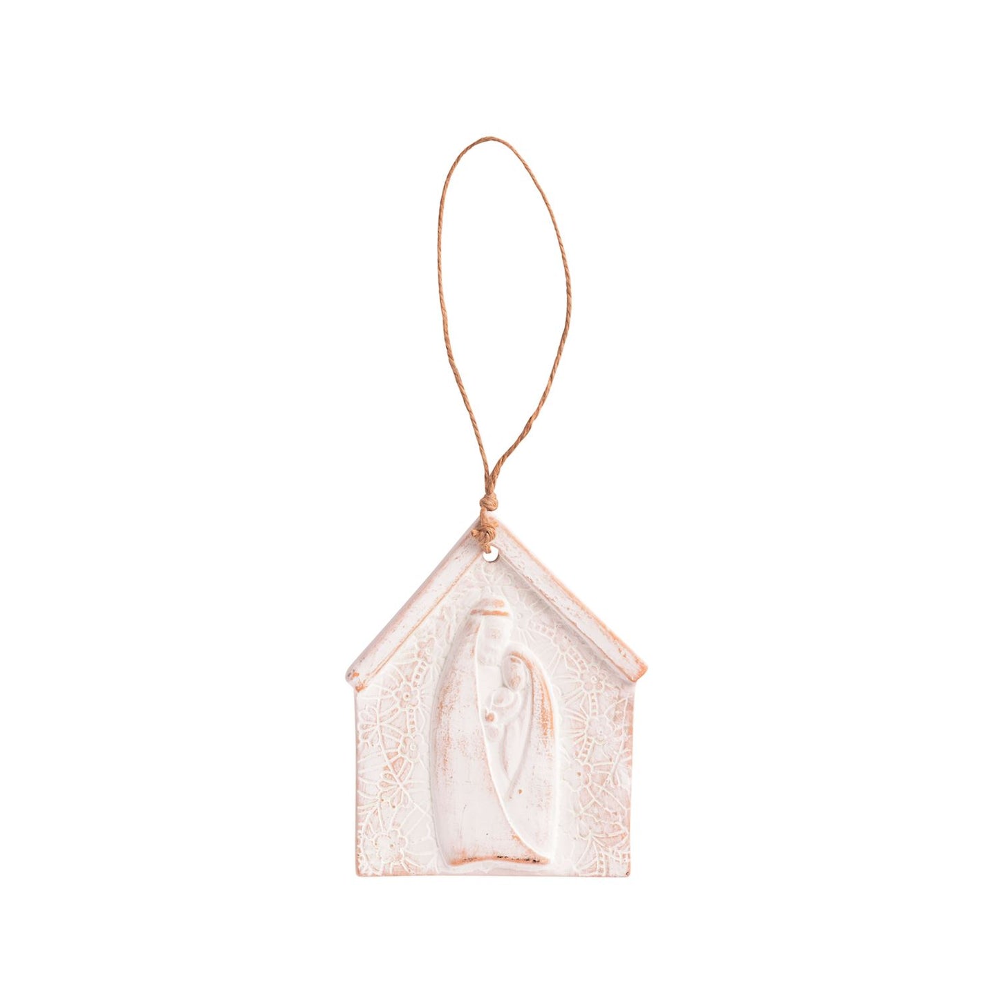 MUD PIE FAMILY EMBRACE NATIVITY LACE ORNAMENT
