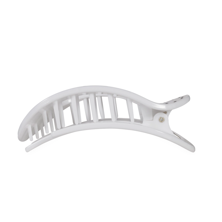 Teleties Flat Round | White Polka Dot Party | Large Hair Clip