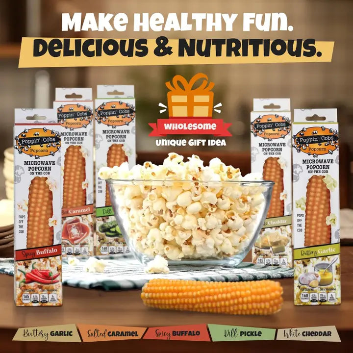 Poppin' Cobs Popcorn On the Cob with Spicy Buffalo Seasoning